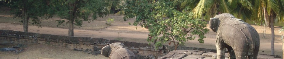 Realistische Elefantenstatuen kann man vor allem im Tempel Bakong entdecken