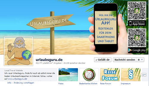 Urlaubsguru auf Facebook