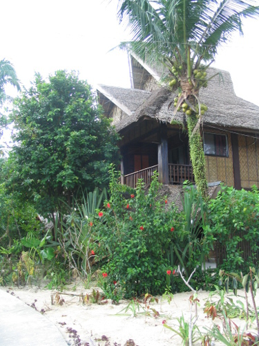 Bambus-Hütte unter Palmen, der Traum vieler Backpcker